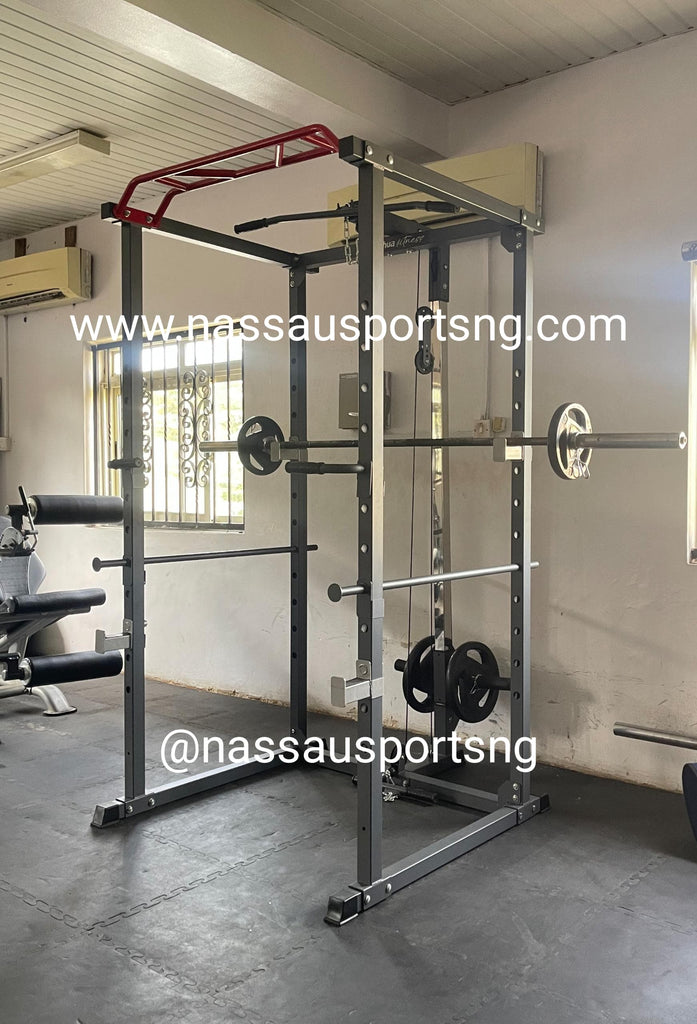 Power Rack (Squat Rack) with Lat Pull Down Low Row – Nassau Sports