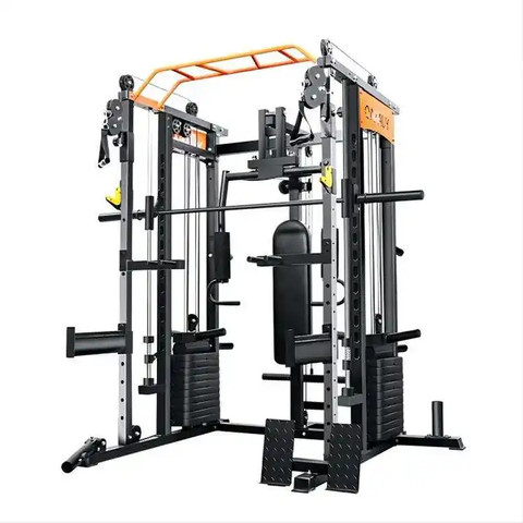 Multi-functional Smith Machine + Cable Crossover + Pec Dec with Weight Stack (Squat Rack)