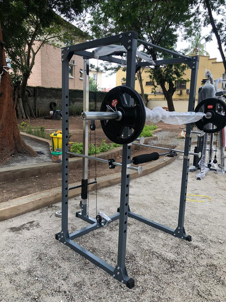 Power Rack (Squat Rack) with Lat Pull Down & Low Row – Nassau Sports