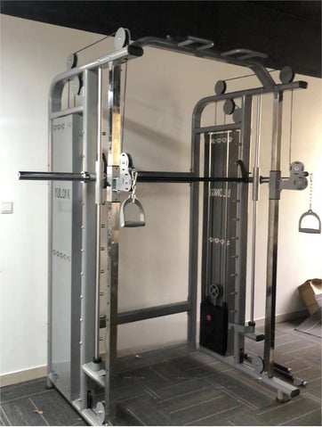 Multi-functional Smith Machine + Cable Crossover with Steel Iron Weight Stack