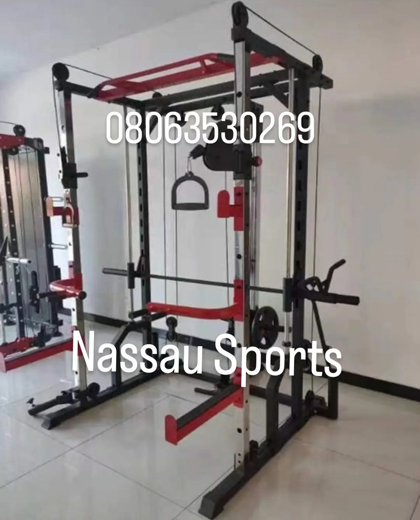 Multi-functional Smith Machine + Cable Crossover (Squat Rack) – Nassau ...