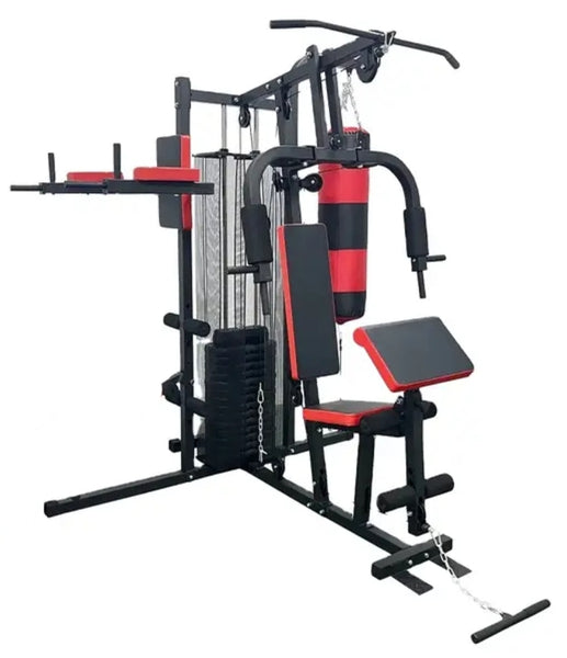 3 Station Multi Gym with Punching bag 70kg Weight Stack Nassau Sports