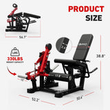 Commercial Seated Leg Extension + Prone Leg Curl Machine (Plate Loaded)