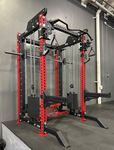 Commercial Rogue-replica Multi-functional Smith Machine + Cable Crossover with Steel Iron Weight Stack NS-J1321