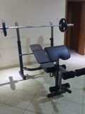 Commercial Bench Press with 50kg Olympic Barbell (with Curl Pad)