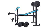 Bench Press with 50KG Barbell, Dumbbell & Biceps Curl Pad